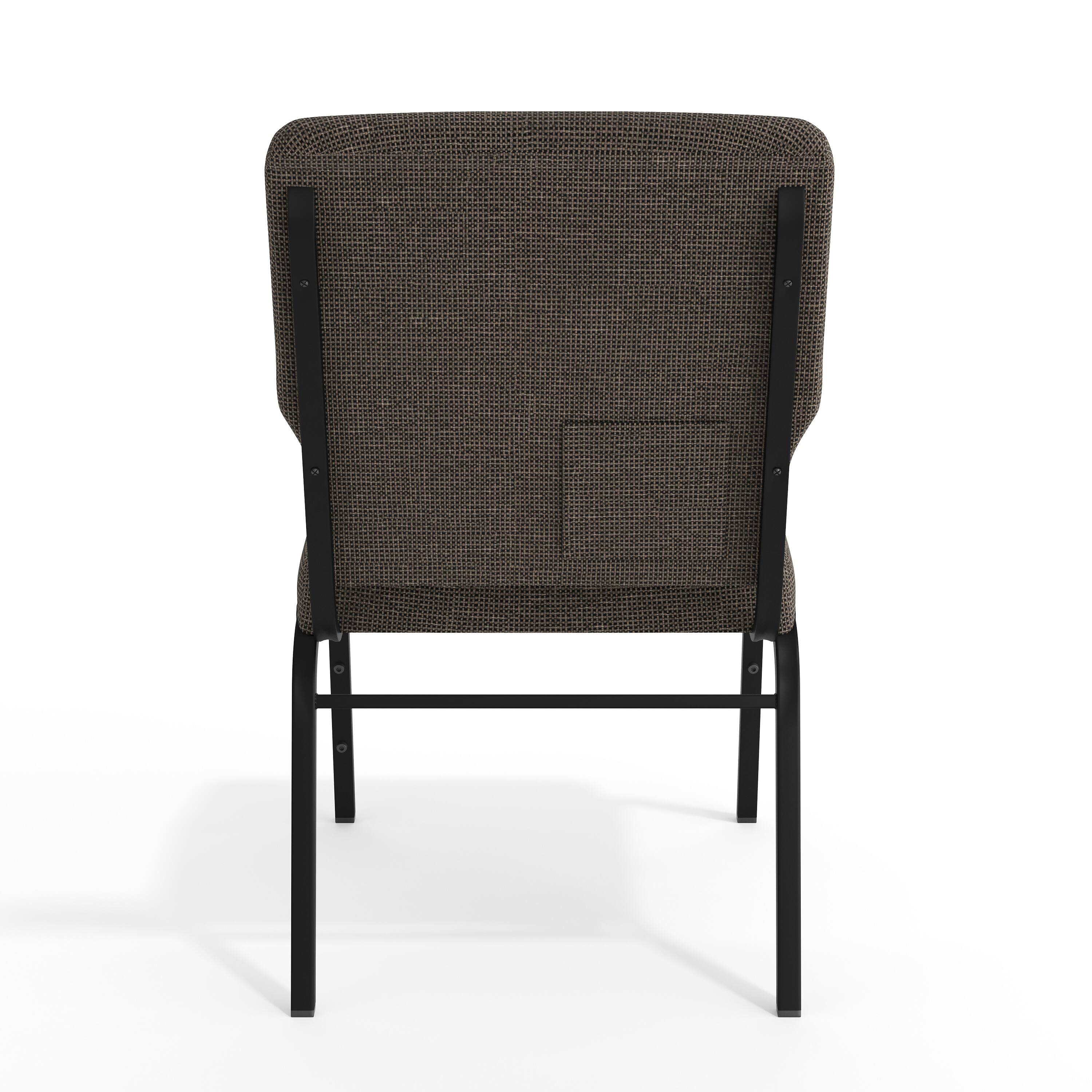 Alt View 7. Emma + Oliver - 20.5 in. Molded Foam Church Chair - Fossil Fabric/Black Frame.