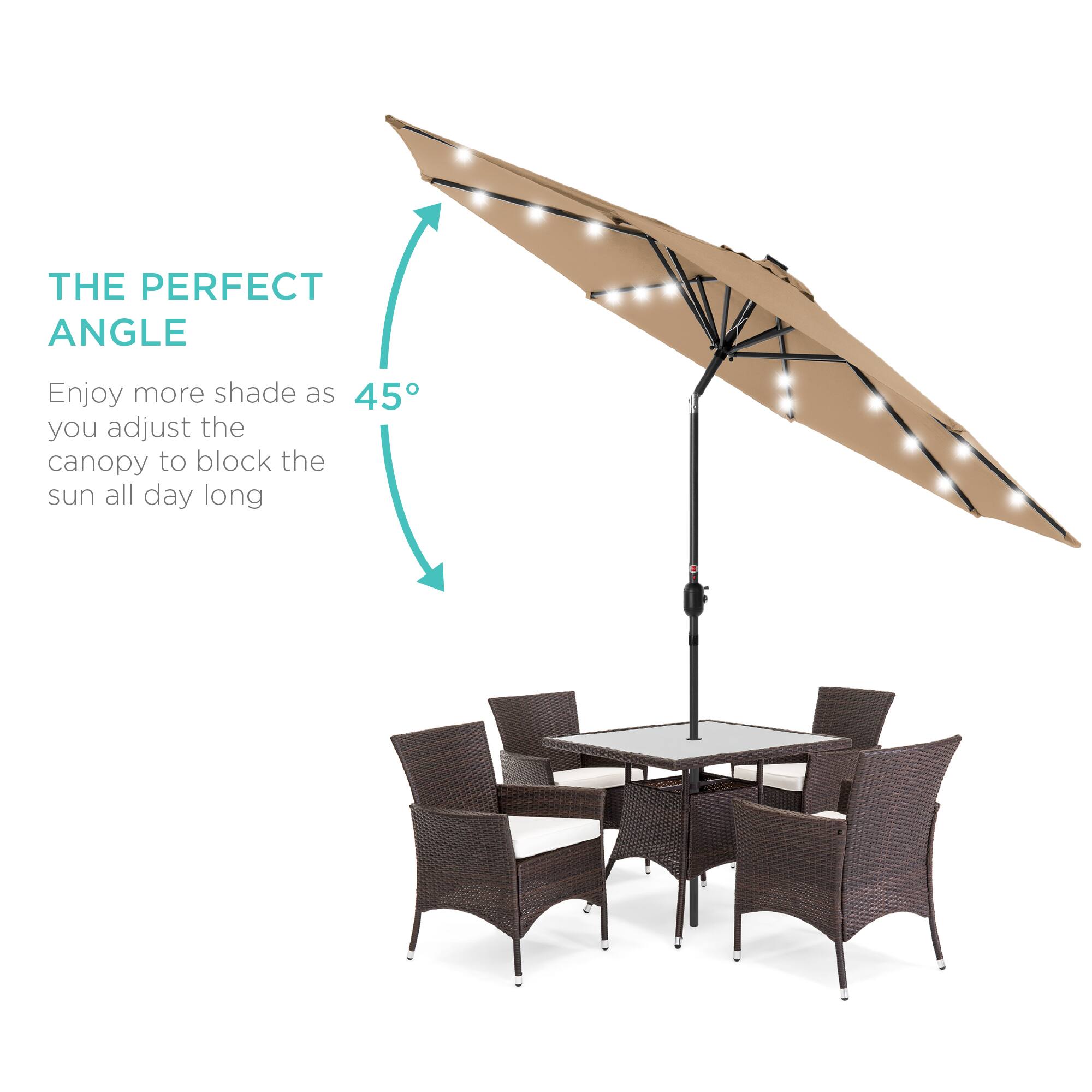 The perfect angle. Enjoy more shade as you adjust the canopy to block the sun all day long.