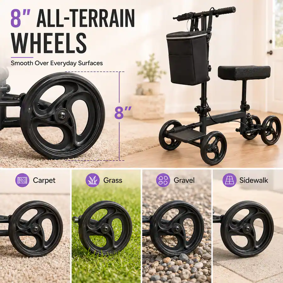 Db Design Rims Hover Heart Knee Walker with 8