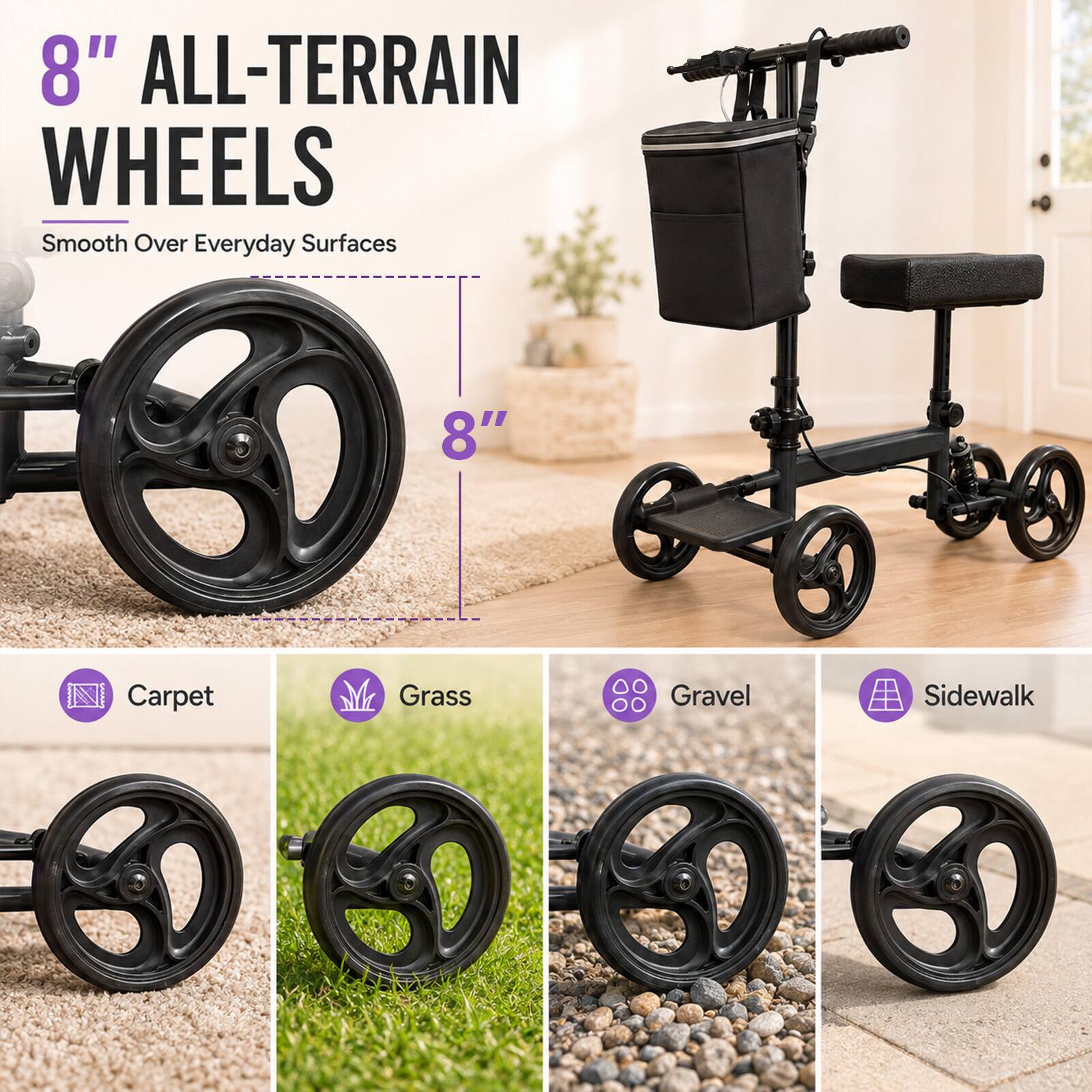 Hover Heart Knee Walker with 8