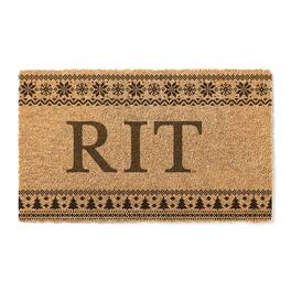 Jardine - Rochester Institute of Technology Tigers 18" x 30" Holiday Coir Doormat - Brown