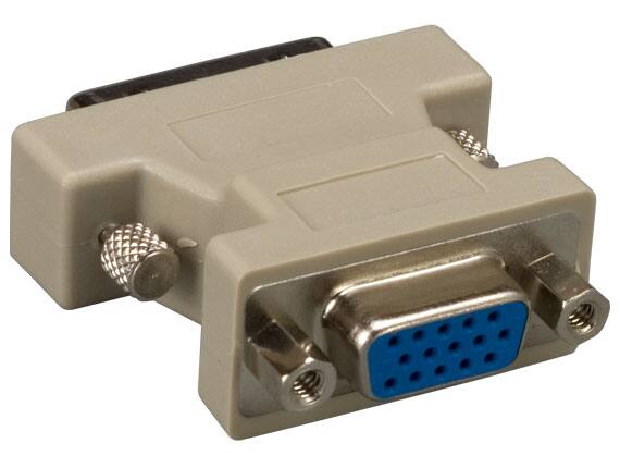 Angle. Cable Leader - DVI-A Male to VGA Female Video Adapter, Digital to Analog, Fully Molded - Beige.