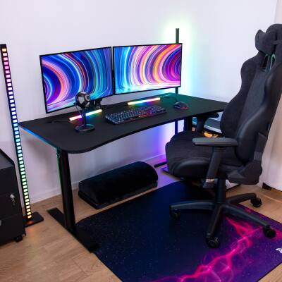 Alt View 7. Arozzi - Arozzi Gaming Desk - Medium - Pure Black.