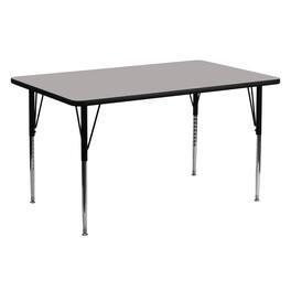 Emma + Oliver - 24x60 Rectangle HP Laminate Adjustable Activity Table - Gray