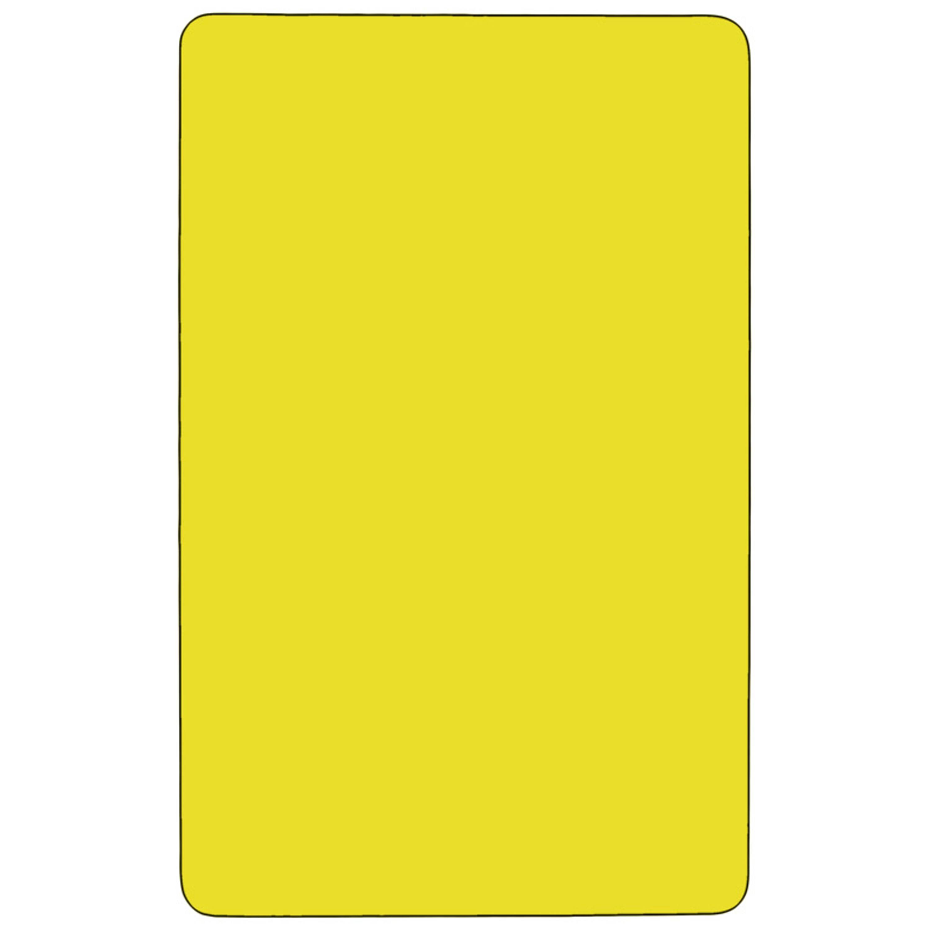 Alt View 2. Emma + Oliver - 24x60 Rectangle HP Laminate Adjustable Activity Table - Yellow.
