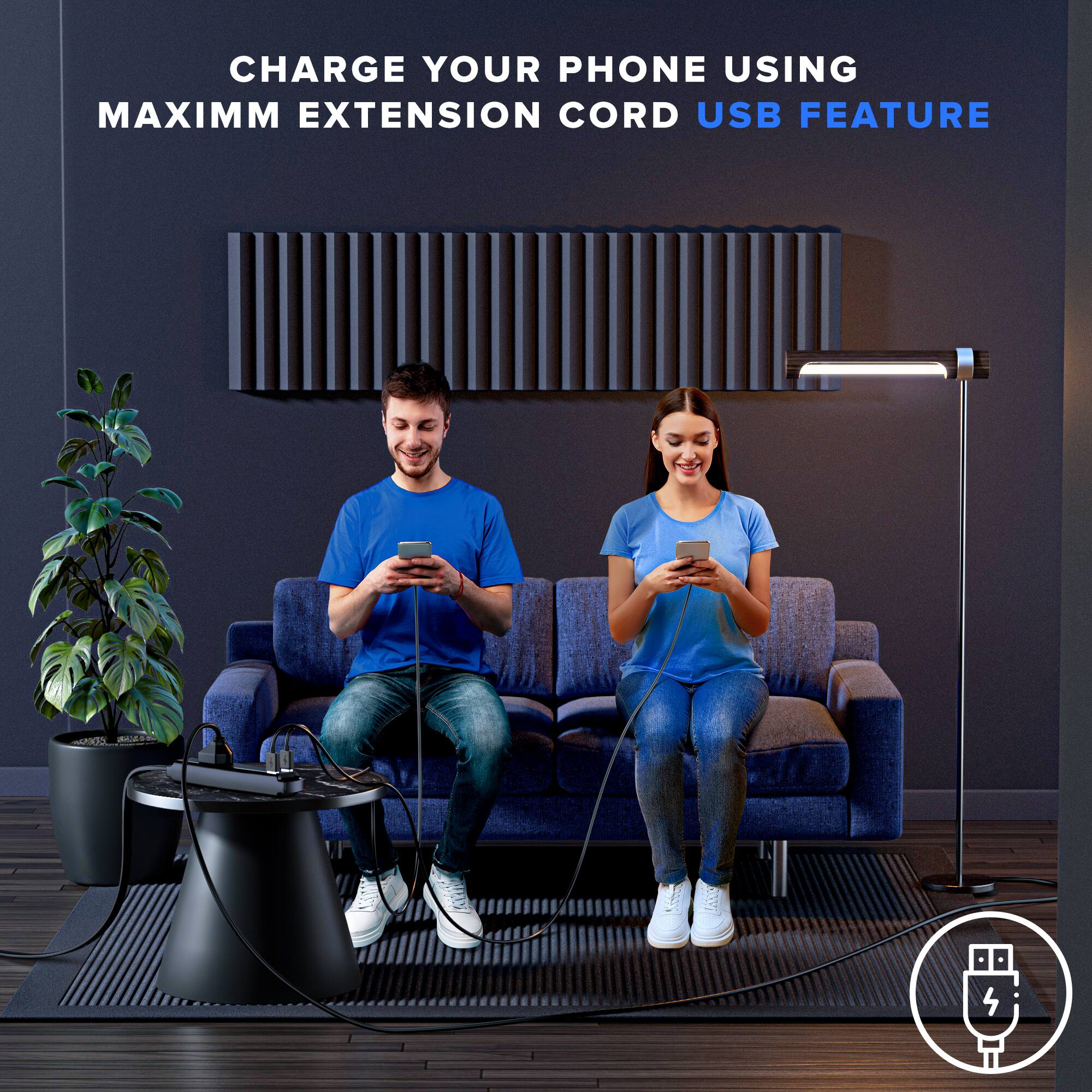 CHARGE YOUR PHONE USING MAXIMUM EXTENSION CORD USB FEATURE