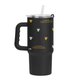 Logo Brands - Pittsburgh Penguins 24oz. Step and Repeat Powder Coat Tumbler - Black