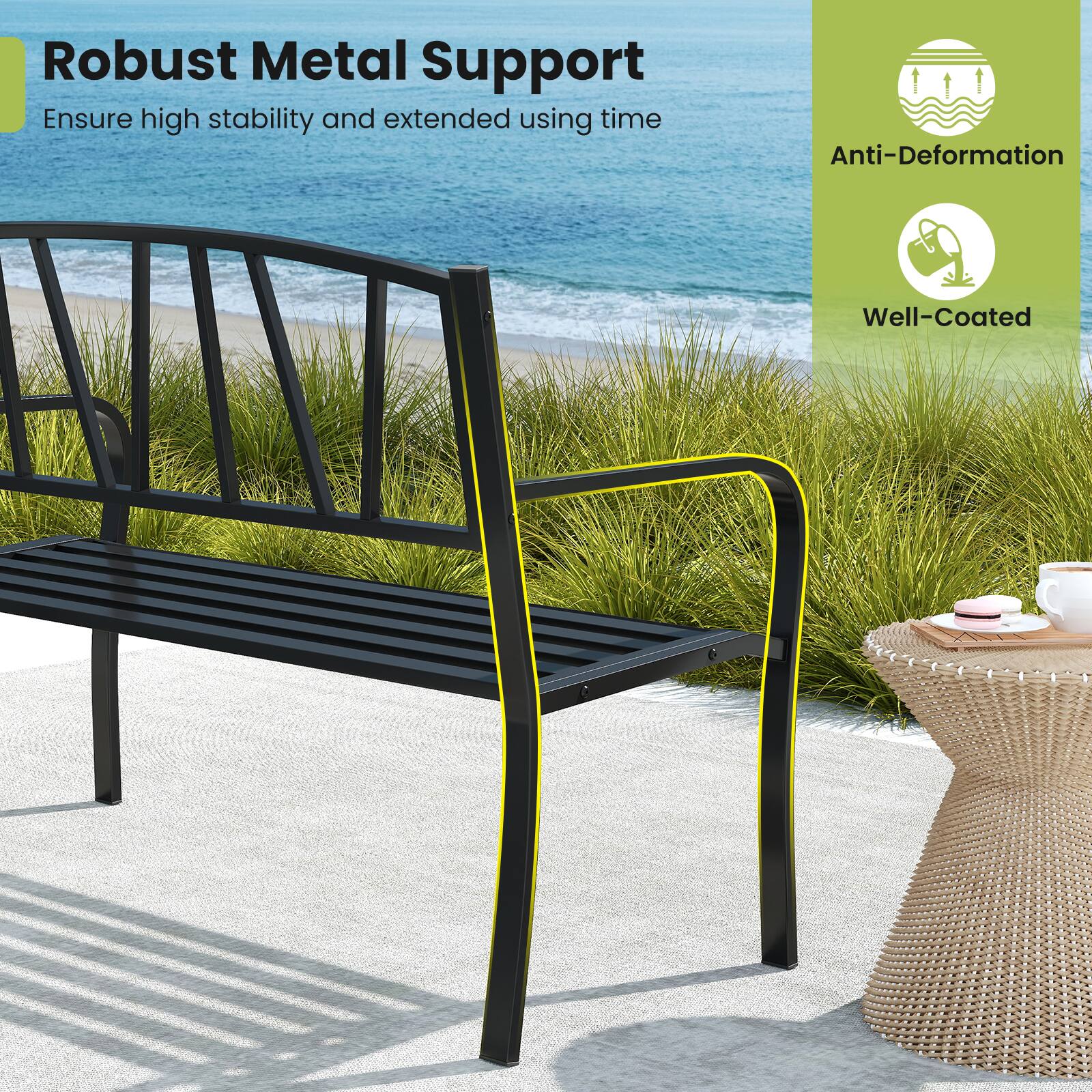 Robust Metal Support, Ensure high stability and extended using time, Anti-Deformation, Well-Coated