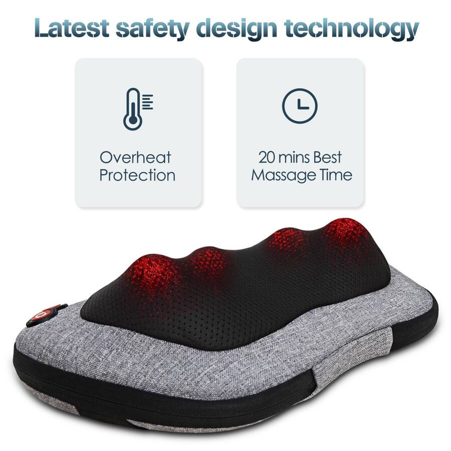 Corner Tech Pattern Dazzed Corner Shiatsu Back Massager with Heat – 3D Kneading Massage ...
