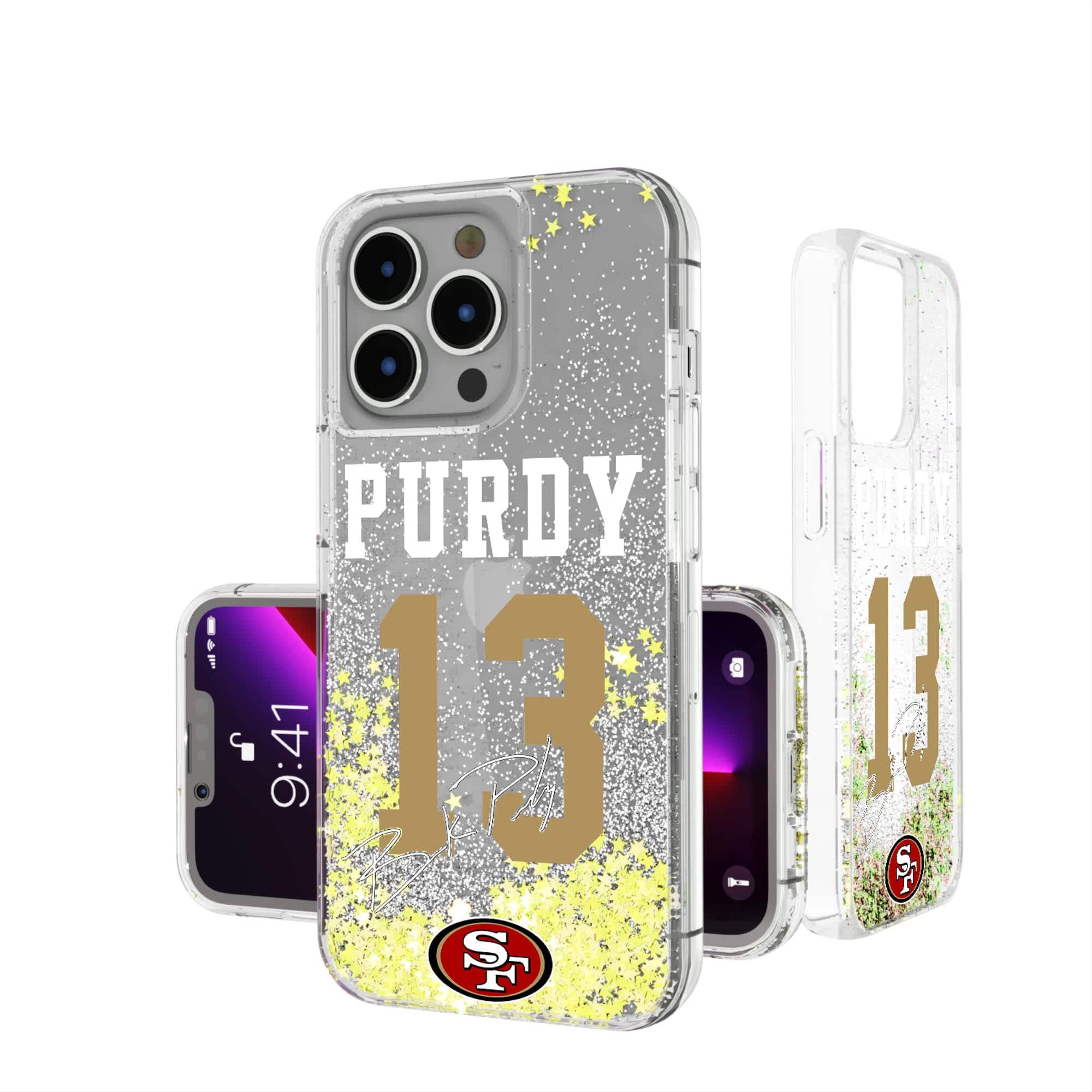 Keyscaper - Brock Purdy San Francisco 49ers iPhone Glitter Phone Case - 14 Pro - Multicolor