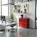 Alt View 1. Malletson - 3-Tier Modular Metal Sideboard Buffet, Modern Storage Accent Cabinet with Doors for Kitchen Dining Room - Red.