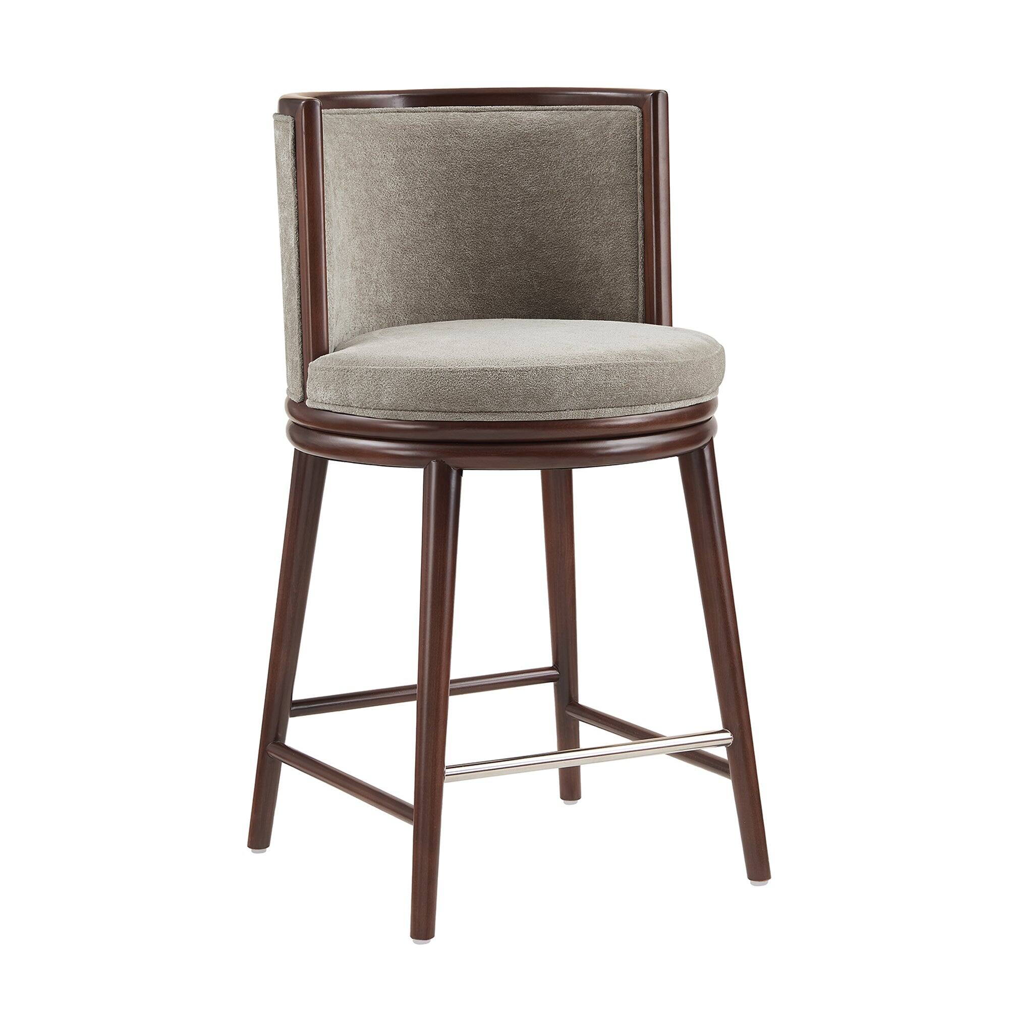 Alt View 2. Manhattan Comfort - Evalyn Modern Wood Upholstered Counter Stool - Set of 2 - Cream.
