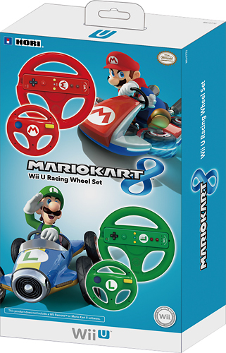 Best Buy Hori Mario Kart 8 Racing Wheel Set For Nintendo Wii U Redgreen Wiu 077u 8163