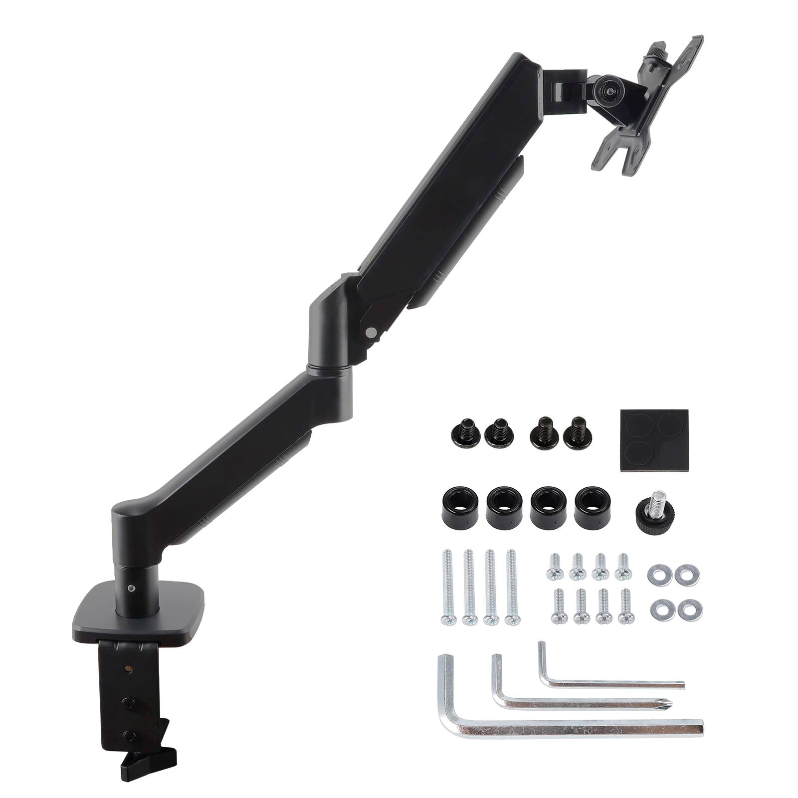 Alt View 10. Topteng - Ergonomic Single Monitor Desk Mount–Gas Spring Full Motion Arm for 17-32" Screens,VESA 75/100mm,Reduces Neck&Eye Fatigue - Black.