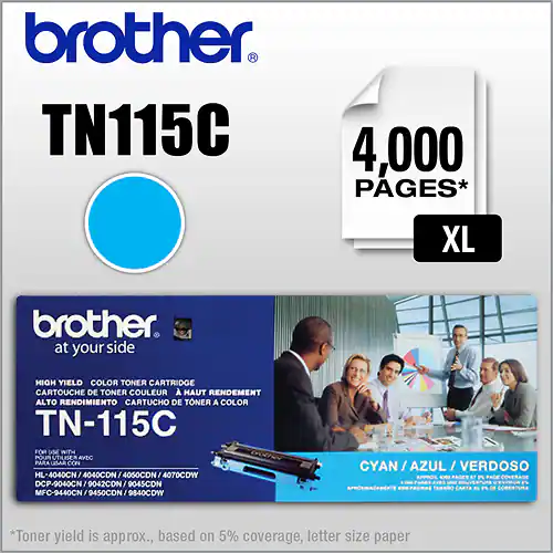 Front. Brother - TN115C XL High-Yield Toner Cartridge - Cyan.