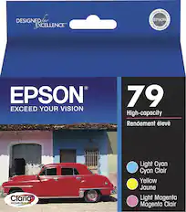 Front. Epson - Claria Hi-Definition Ink Cartridge Combo Pack - Yellow/ Light Cyan/ Light Magenta.