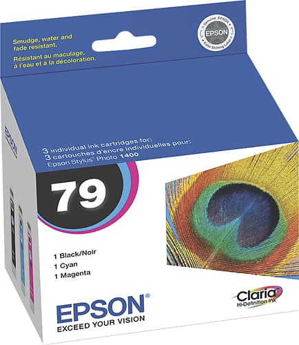 Epson - 79 3-Pack Ink Cartridges - Black/Cyan/Magenta - Larger Front