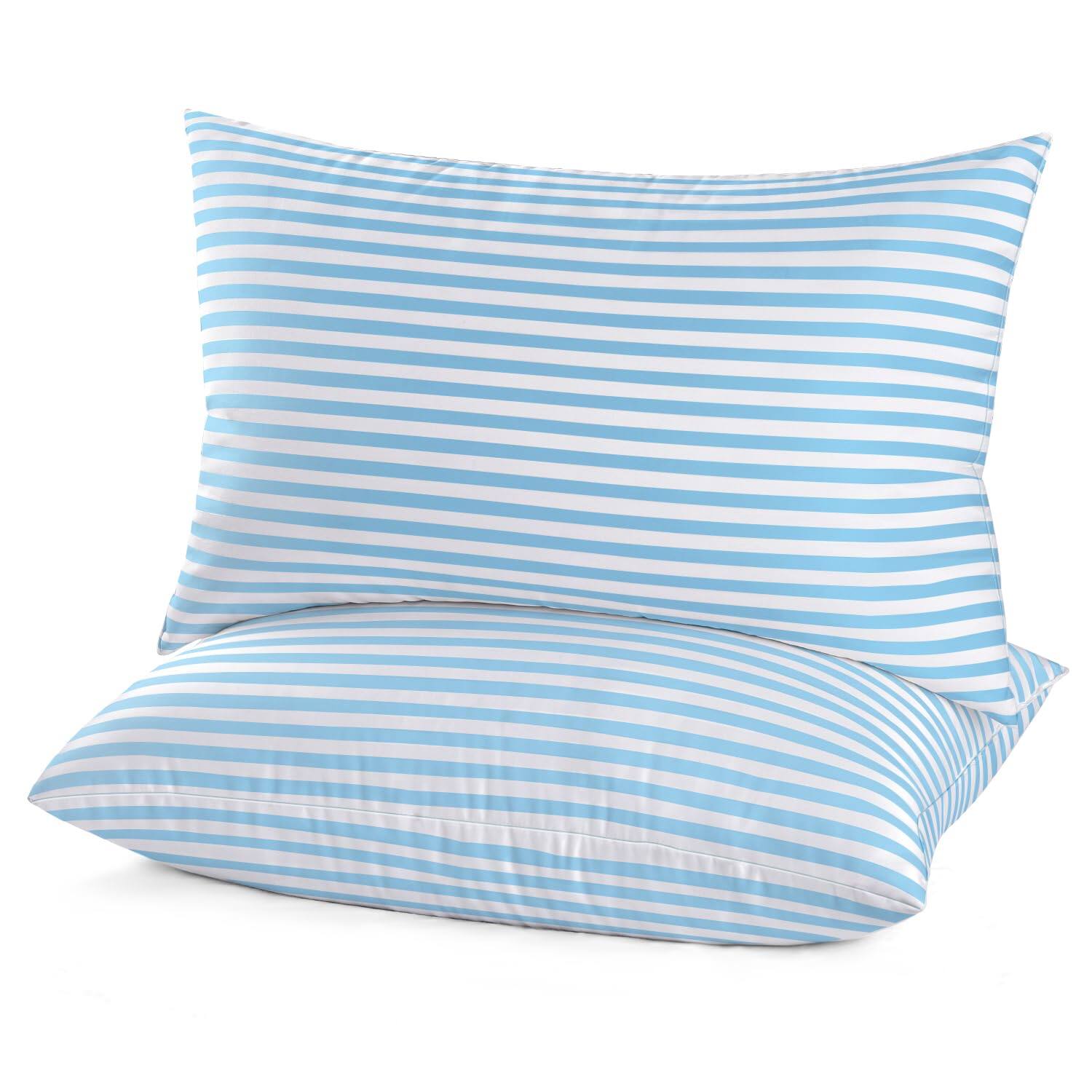 Skar Audio - Hotel Collection Bed Pillows For Sleeping Queen And Sleepers Super Soft Down Alternative Microfiber Filled - Blue Queen (Pack of 2)