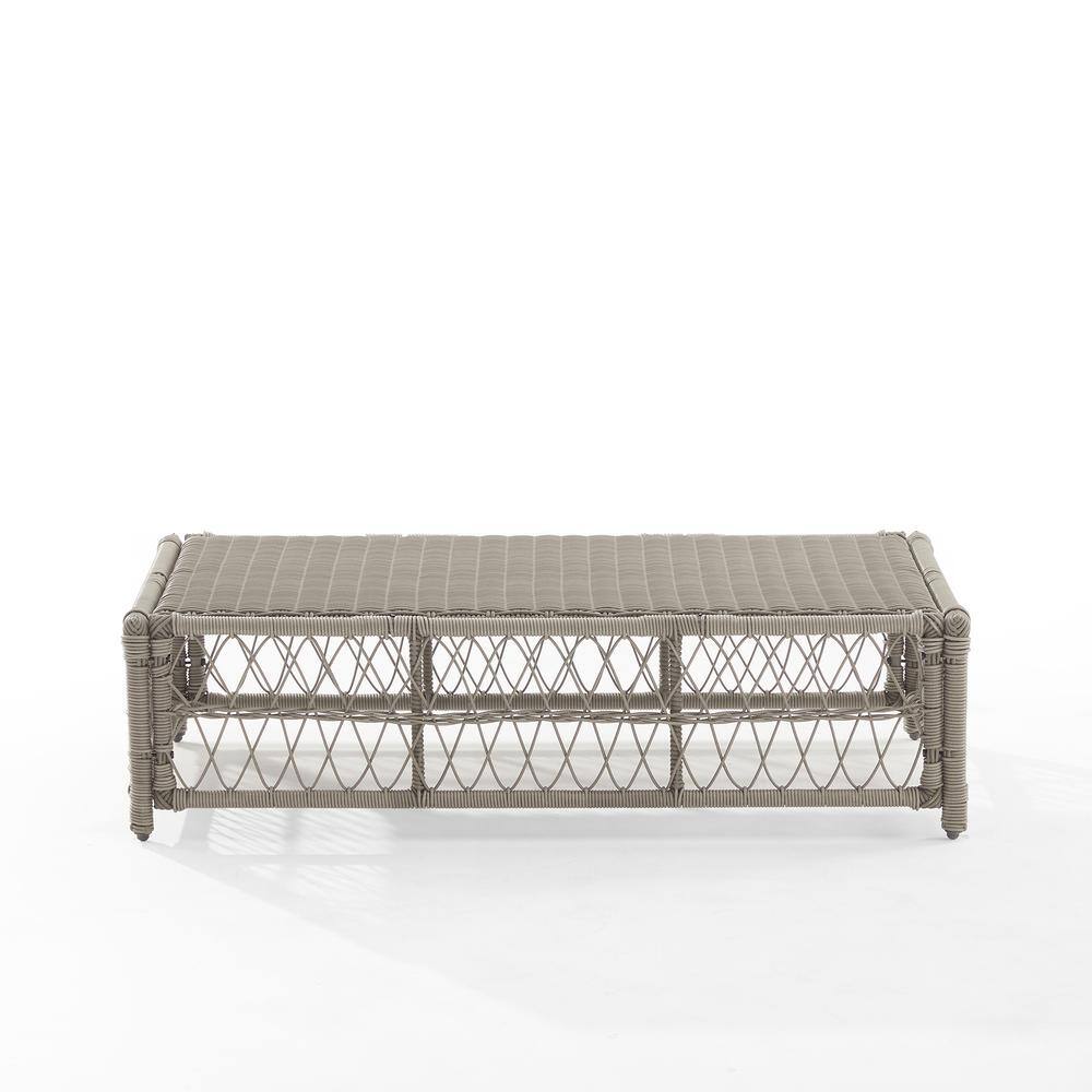 Left. Crosley Furniture - Thatcher Wicker Outdoor Coffee Table Ottoman - Creme.
