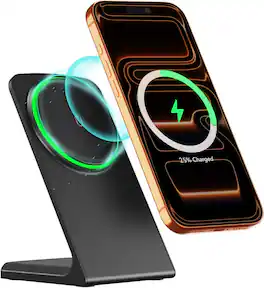 Core Tech - MagSafe-Compatible Charger Stand, 15W Magnetic Wireless Charger for iPhone 12–17 Series – Onyx Black