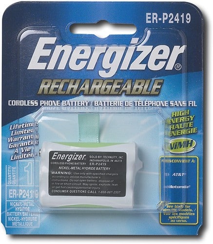Front Standard. Energizer - 3.6-Volt 700 mAh NiMH Battery for Select Cordless Phones.