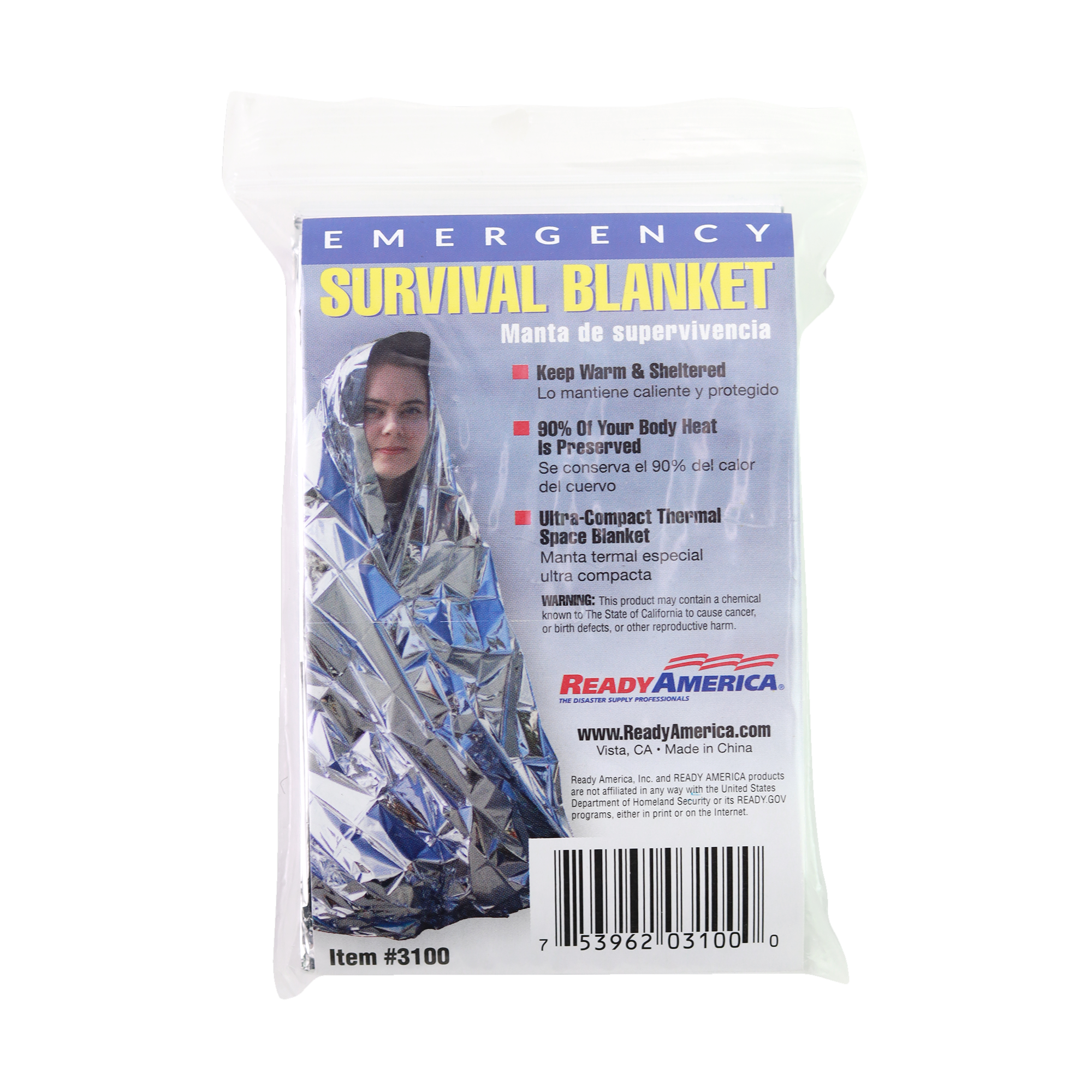 Ready America - Emergency Survival Blankets (25-Pack) - Silver