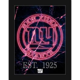 Fan Creations - New York Giants 12'' x 16'' Framed Circle Logo Print - Black