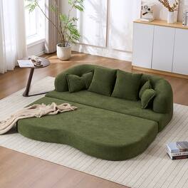 Trinkets Crazed - 2-in-1 Foldable Sofa Bed,70 Inch Folding Boneless Couch Convertible Compressed Sleeper Sofabed - Green