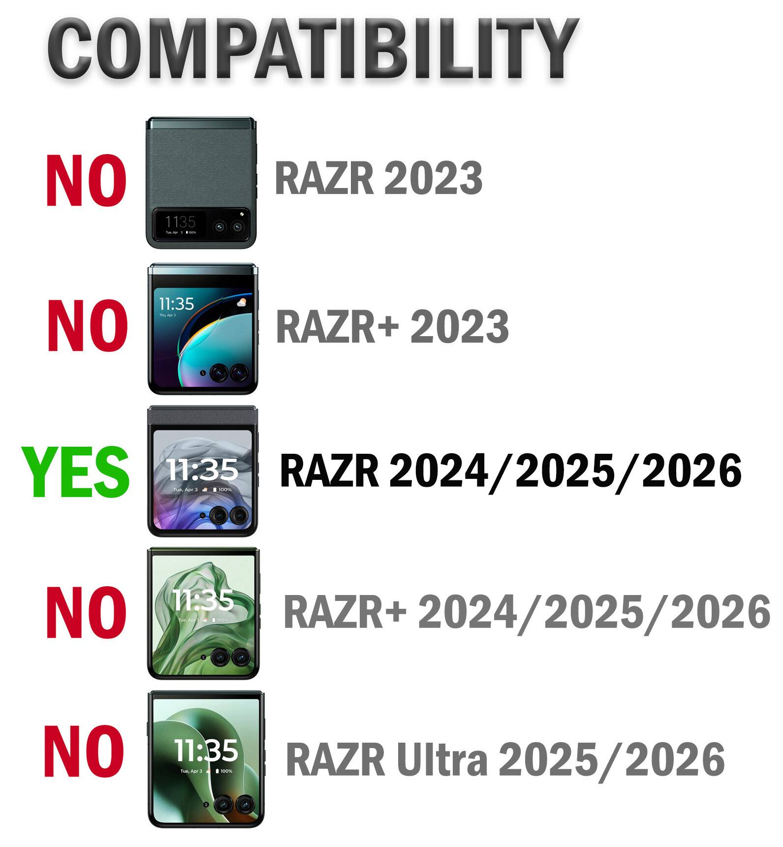 COMPATIBILITY

NO
RAZR 2023

NO
RAZR+ 2023

YES
RAZR 2024/2025/2026

NO
RAZR+ 2024/2025/2026

NO
RAZR Ultra 2025/2026