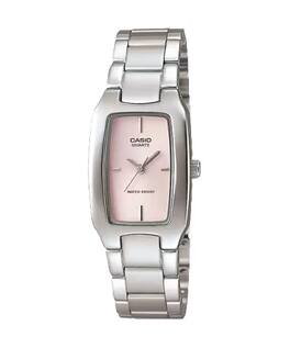 Casio - Women's Elegant Stainless Steel Watch with Pink Dial - LTP-1165A-4C - Silver