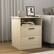 Left. Kadyn - Kadyn Wood Nightstand With Charging Station, Bedside Table With 2 Drawers, Bedroom, Light Brown - Light Brown.