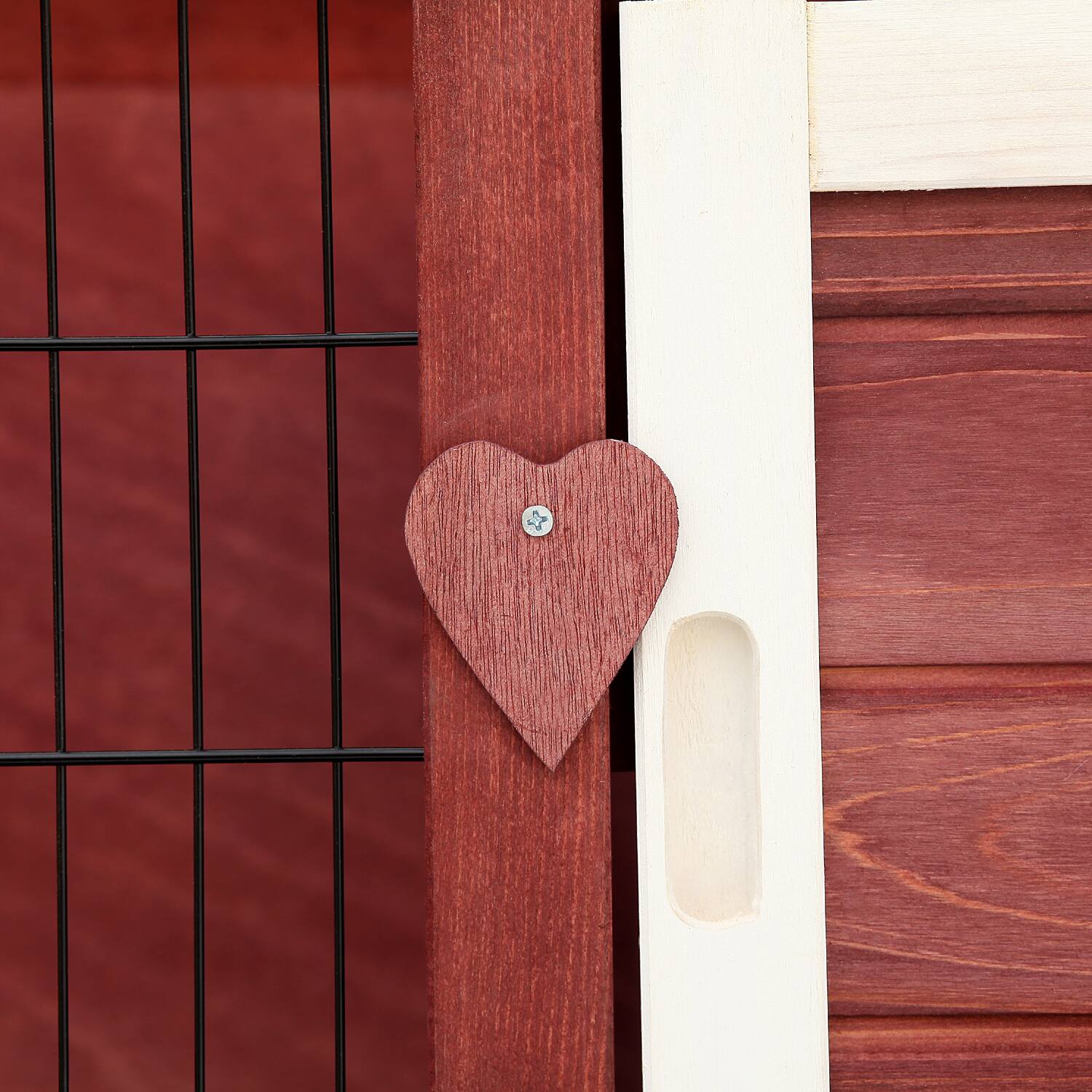 Alt View 7. Pawhut - 54" 2-Story Weatherproof Stackable Elevated Wooden Rabbit Hutch with Enclosed Run and Pull-Out - Brown.
