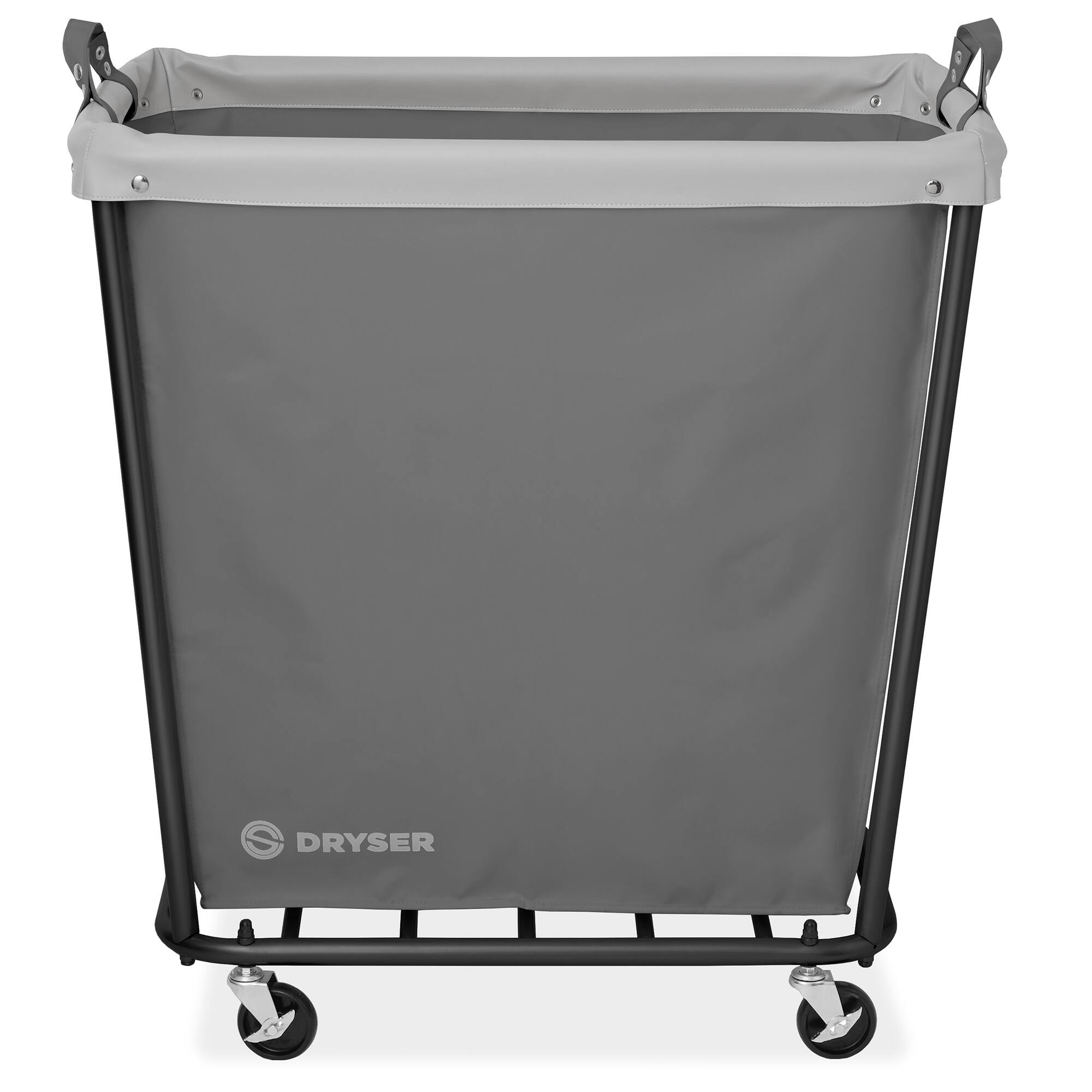 Alt View 1. Dryser - Commercial Rolling Canvas Bin Laundry Hamper on Wheels - Grey.