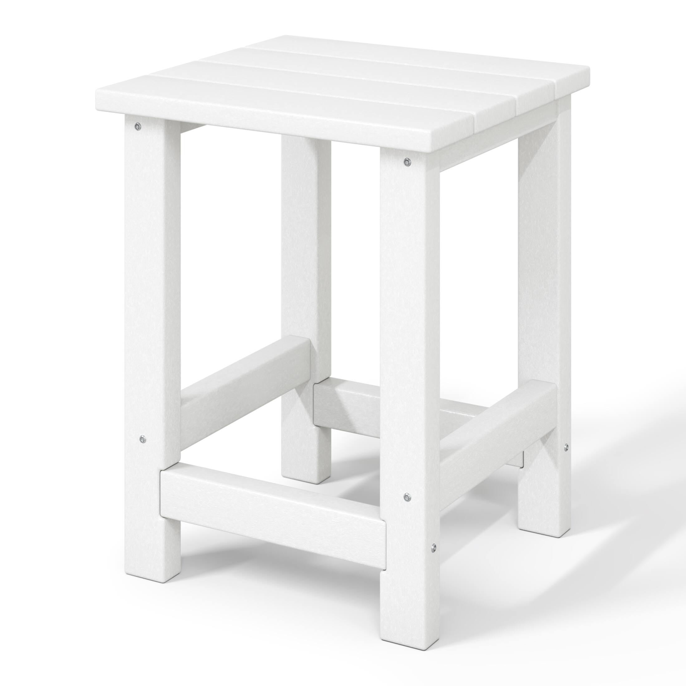 Back. WestinTrends - WestinTrends Malibu Kids Outdoor Patio Furniture HDPE Adirondack Square Side Table - White.