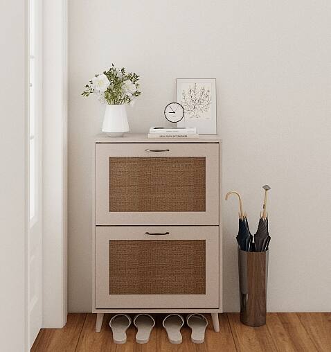 Angle. Spaco - Spaco 2-Tier Shoe Rack for Entryway,Spacious Shoe Storage Organizer with Stable Frame, Easy Access Design,Holds 12 Pairs - Antique Grey.