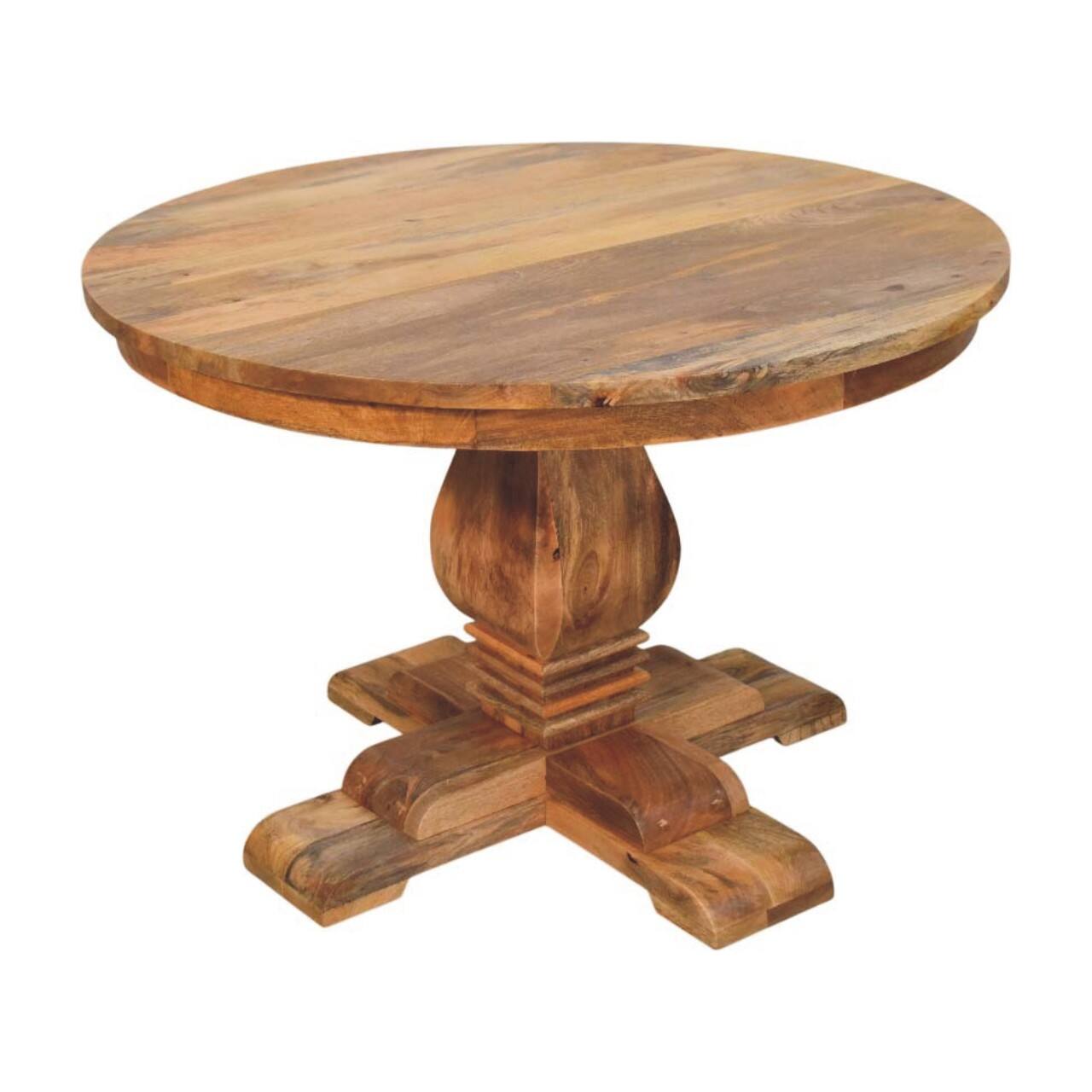 Back. Artisan Furniture - Valentina Round Dining Table, Beige - Beige.