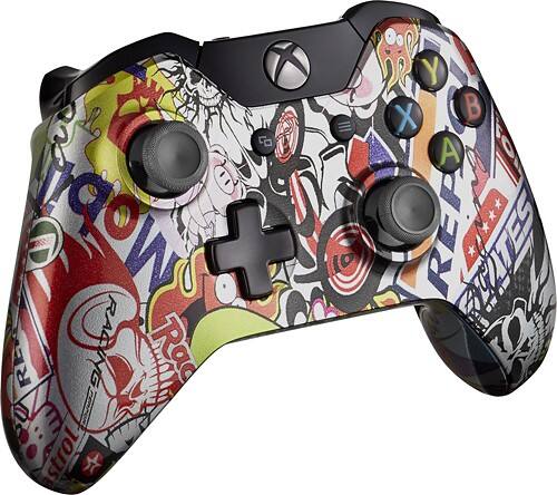 Angle. Evil Controllers - Steel Sticker Bomb Master Mod V3 Wireless Controller for Xbox One - Steel.