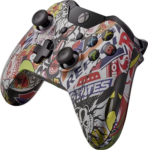 Left. Evil Controllers - Steel Sticker Bomb Master Mod V3 Wireless Controller for Xbox One - Steel.