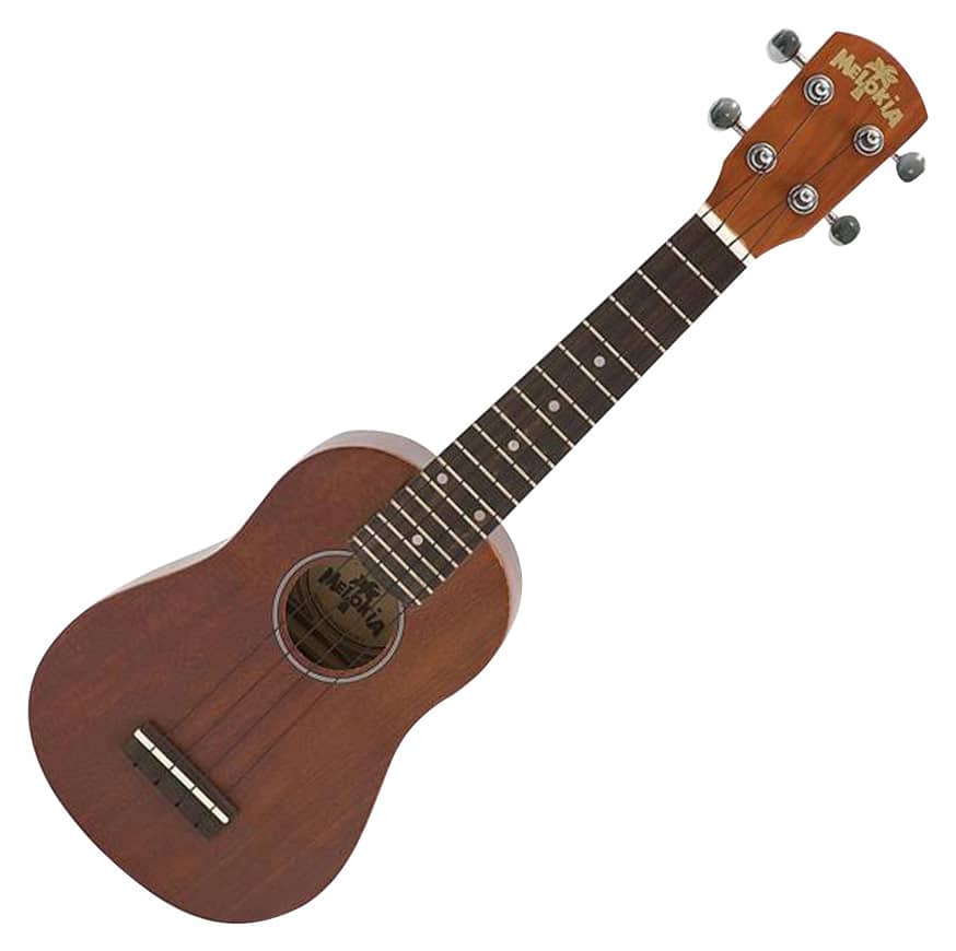 Front. Melokia - 4-String Soprano Acoustic/Electric Ukulele - Brown.
