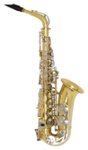 Front Zoom. Le'Var - LV100 Student Alto Saxophone - Brass.