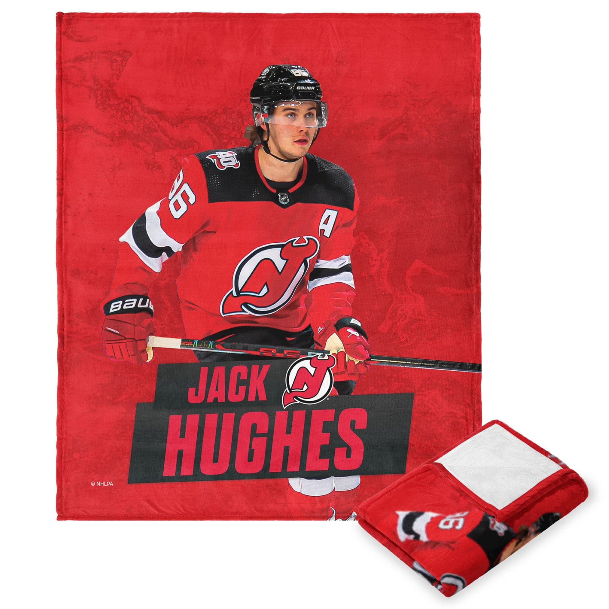 Northwest - Jack Hughes New Jersey Devils 50" x 60" Player Silk Touch Throw Blanket - Multicolor