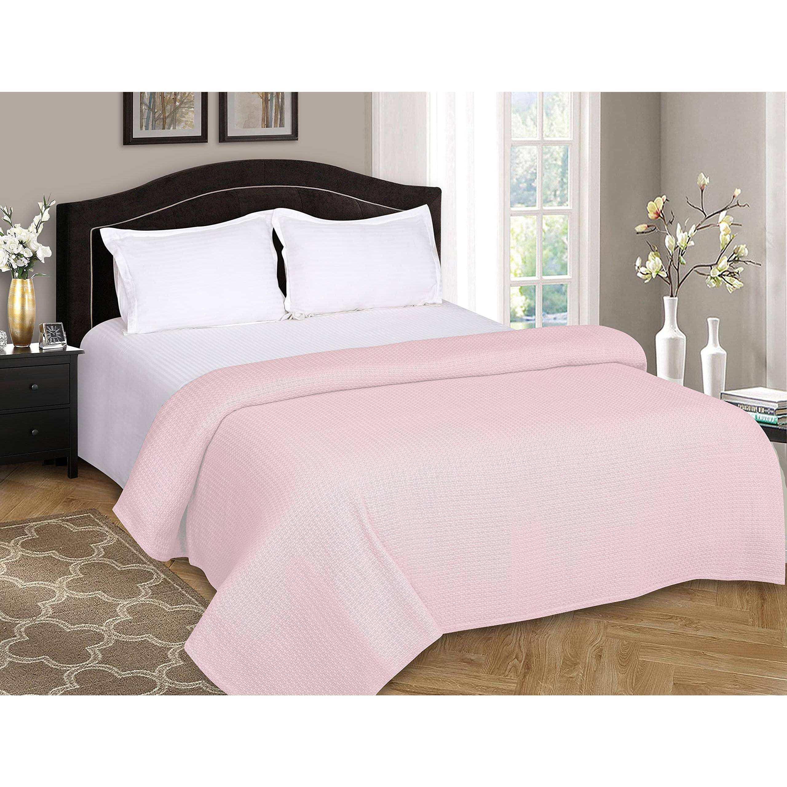 Alt View 3. Dapper Styles - 100 Cotton Bed Blanket Breathable Blankets For Layering Any All Season - Coral-King (102 in x 90 in).