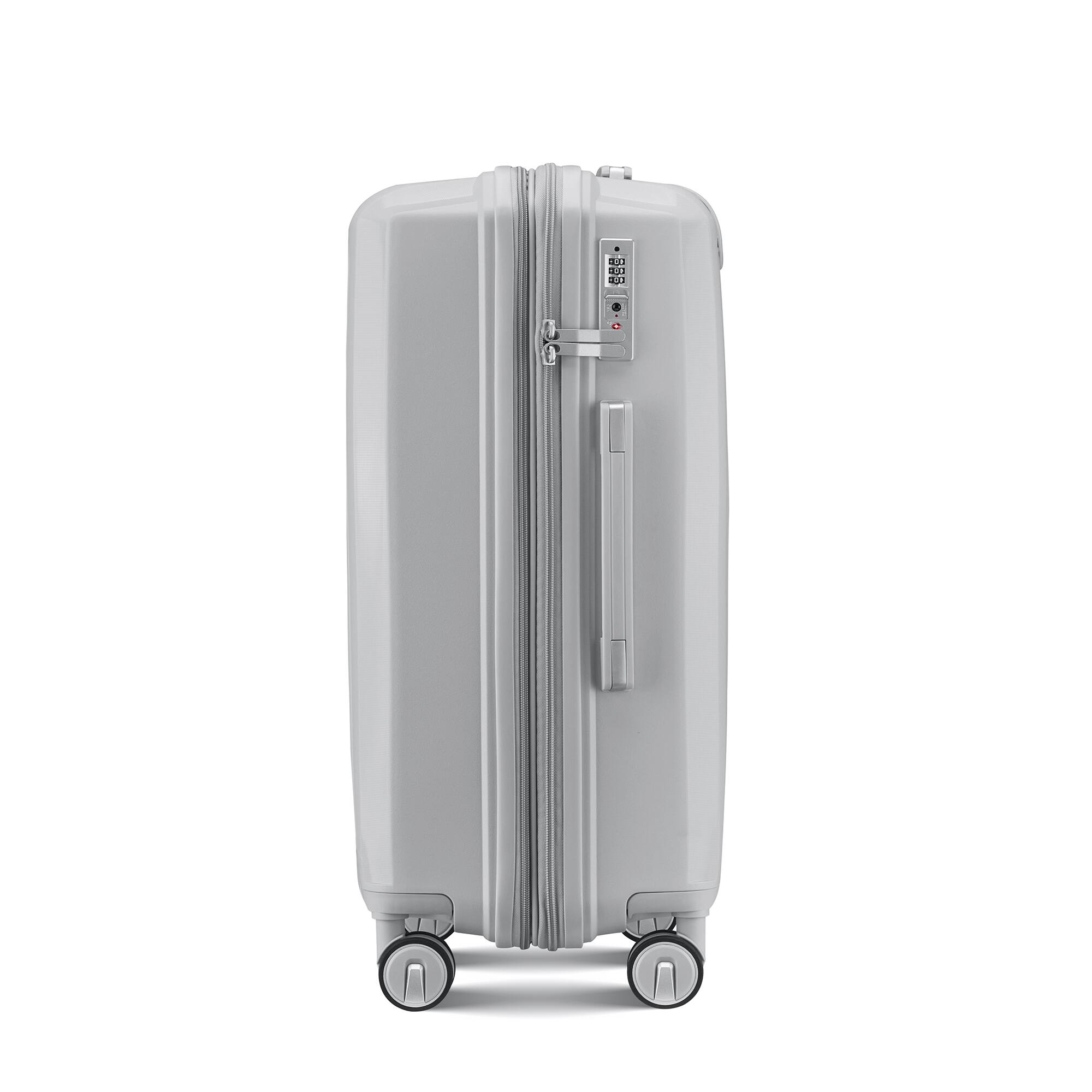 Alt View 5. APRILSOUL - Hard Shell Lightweight TSA Lock Carry on Expandable Suitcase with Spinner Wheels - Silver.