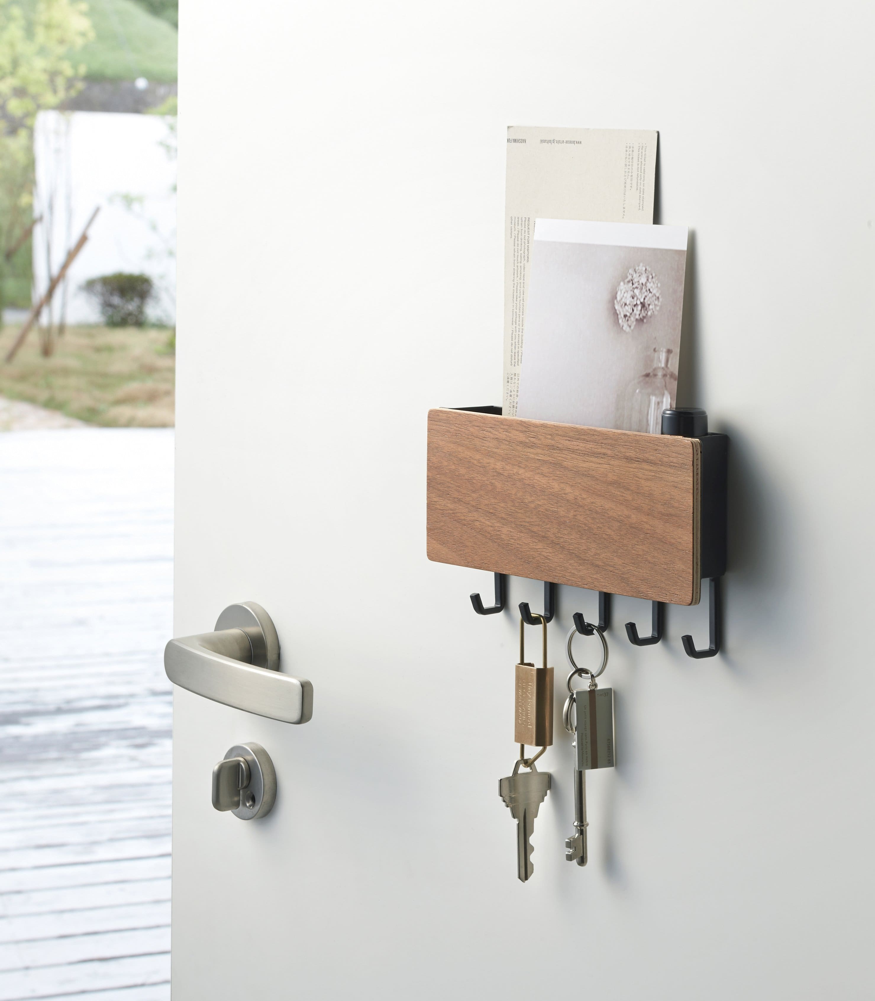 Yamazaki Home - Magnetic Key Rack - Steel + Wood - Walnut