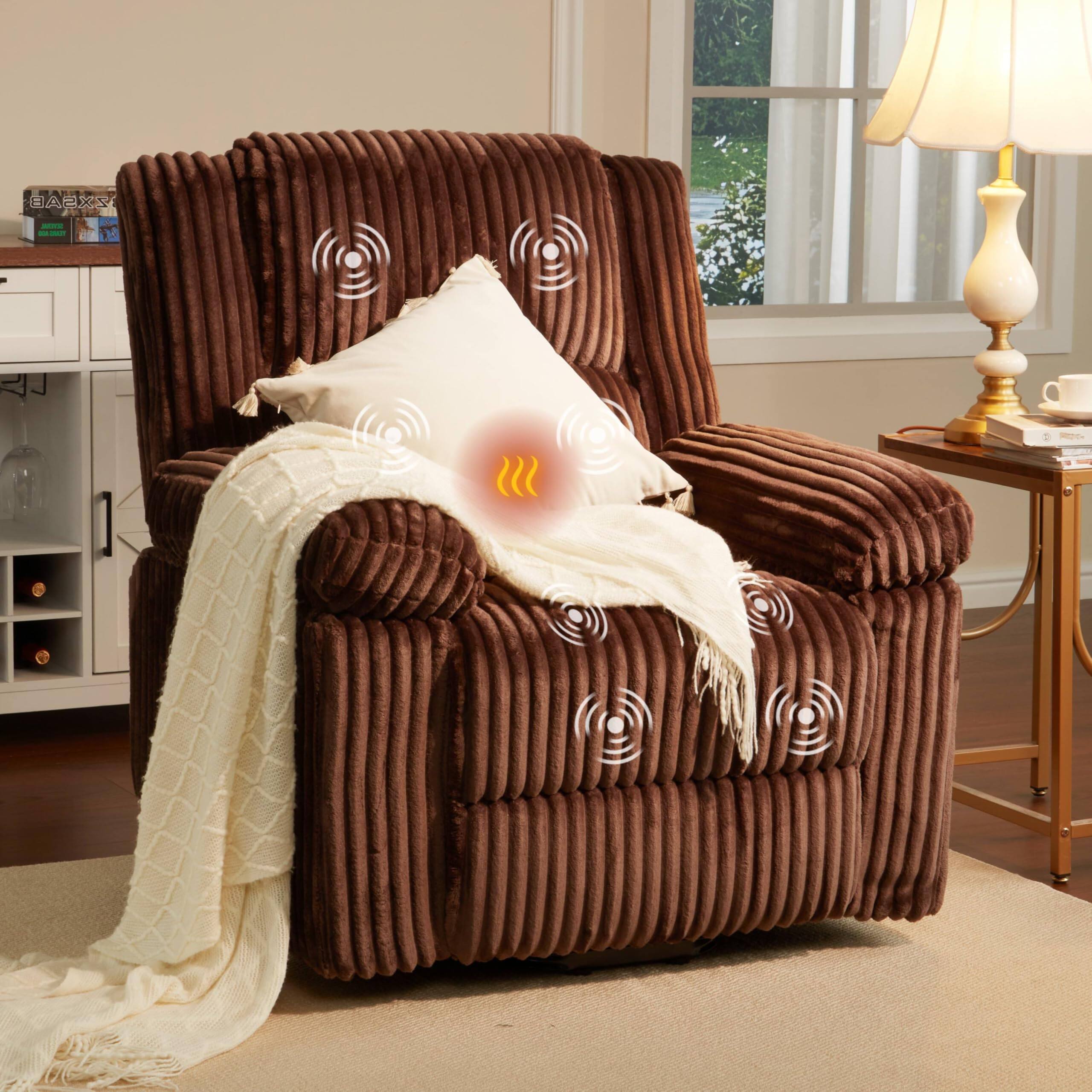 Babevy - Power Lift Recliner Chair with Heat & Massage, Electric Soft-Padded Lift Recliner for Elderly with Side Pockets - Brown price history on PriceWatchPro