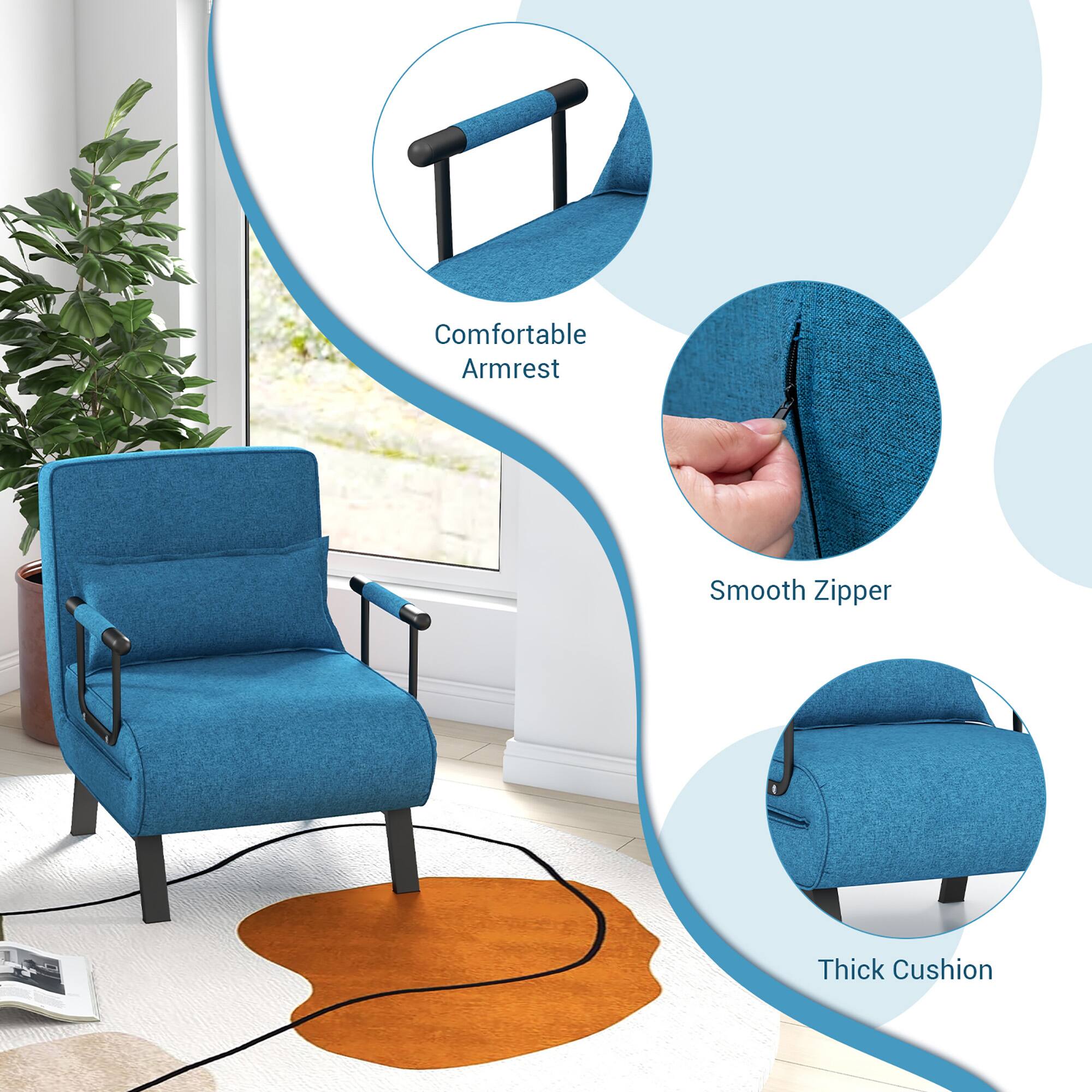 Comfortable Armrest  
Smooth Zipper  
Thick Cushion