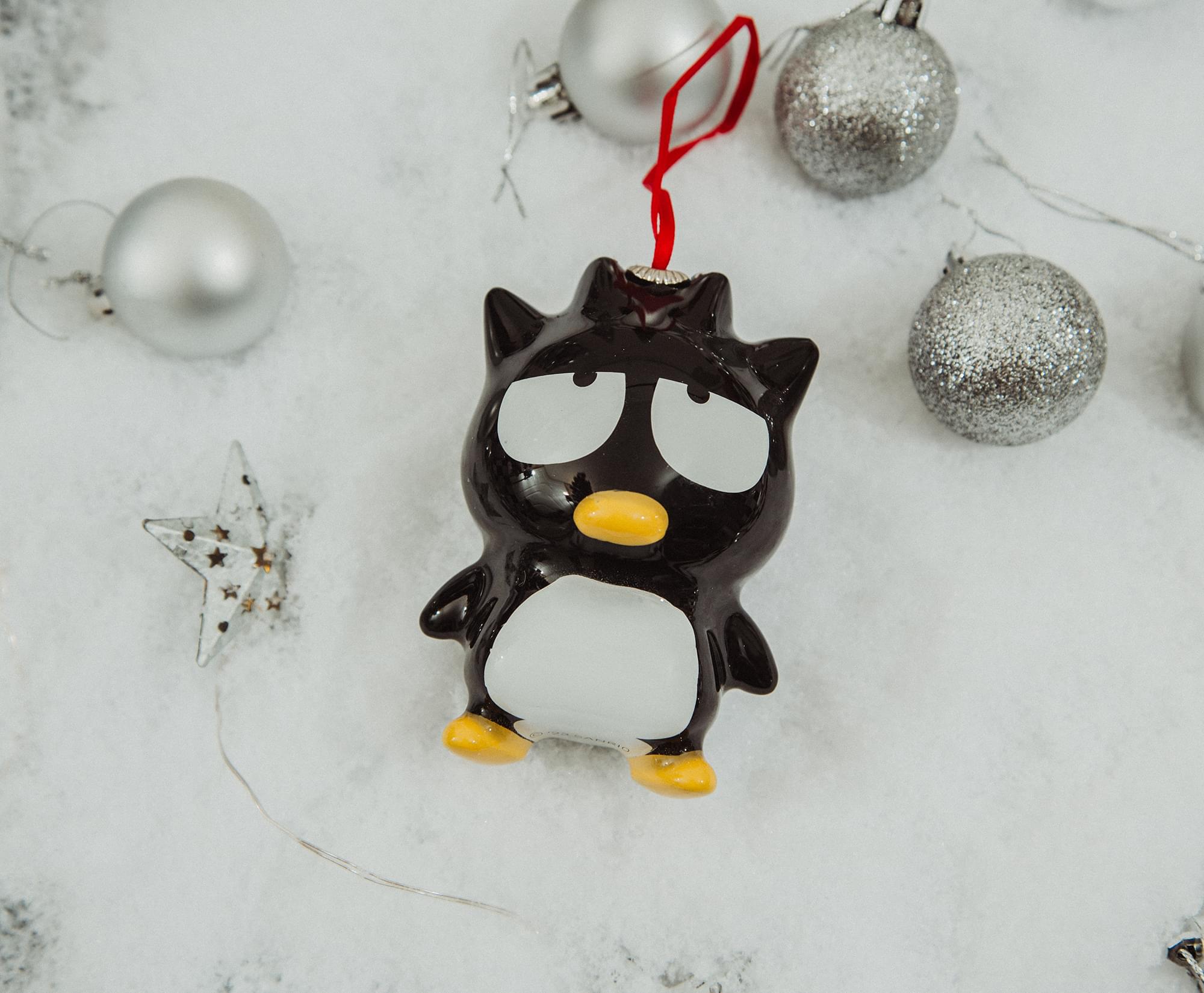 Alt View 5. Surreal Entertainment - Sanrio Badtz-Maru 4-Inch Shatterproof Decoupage Ornament - Black.