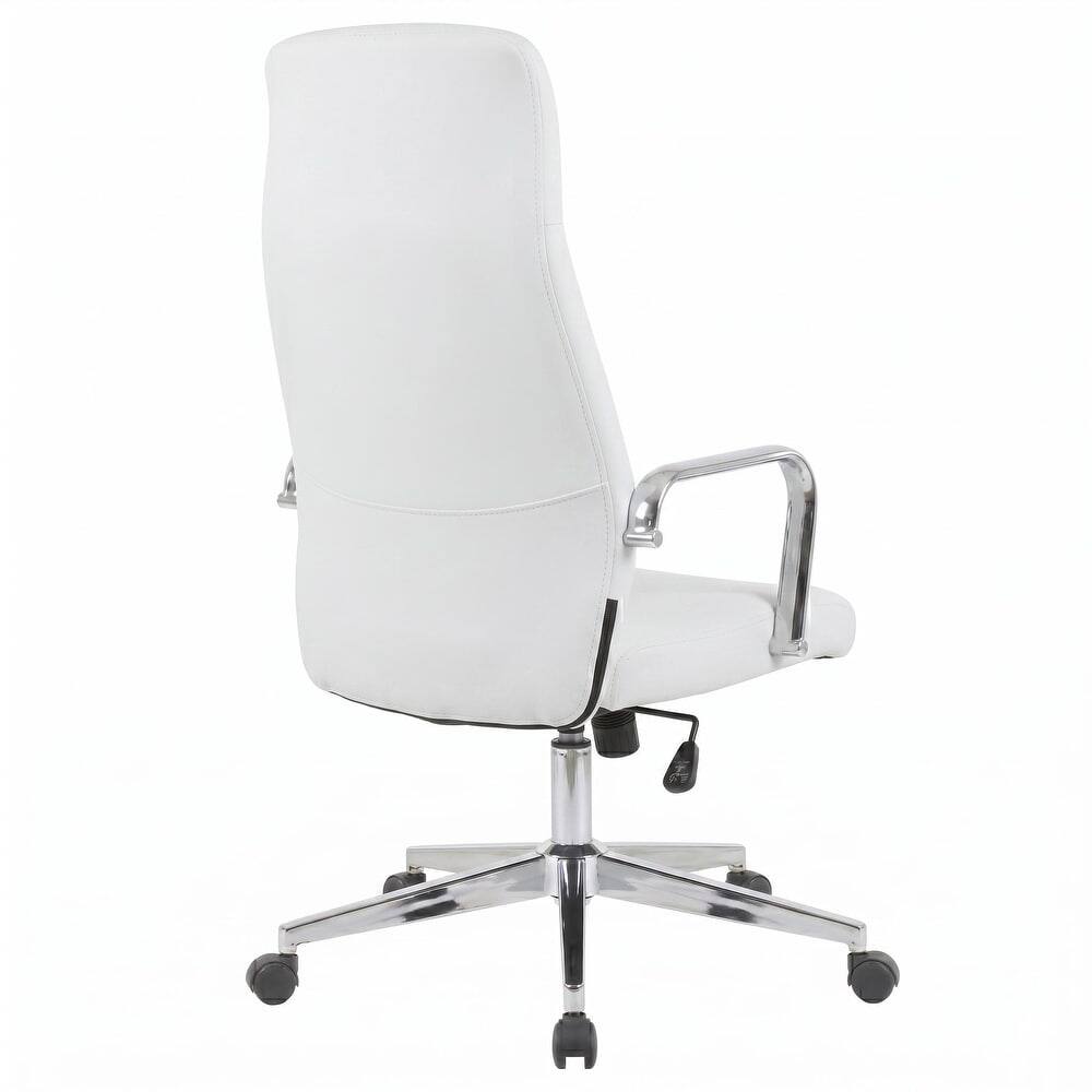 Alt View 7. LeisureMod - Flux Series Office Chair, Executive Modern Ergonomic Swivel Desk Computer Chair with Wheels - White.