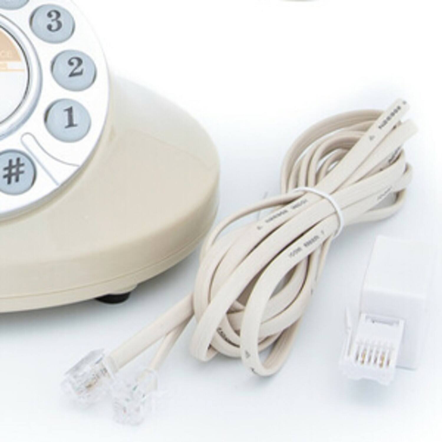 Alt View 4. PopMarket - GPO Retro GPOPRLPBCR Pearl Classic Desktop Push Button Telephone - Cream   - MISC ACCESSORY - White.