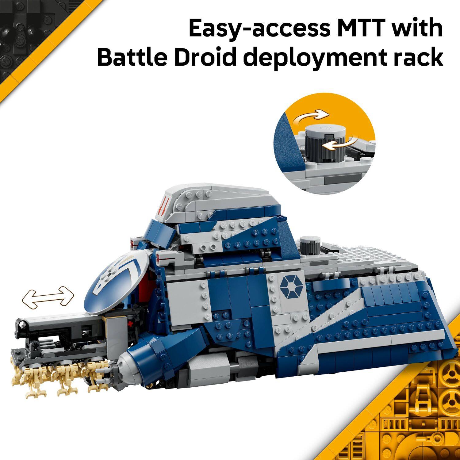Easy-access MTT with Battle Droid deployment rack